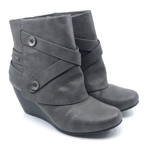 BLOWFISH GREY WEDGE ANKLE BOOTIE